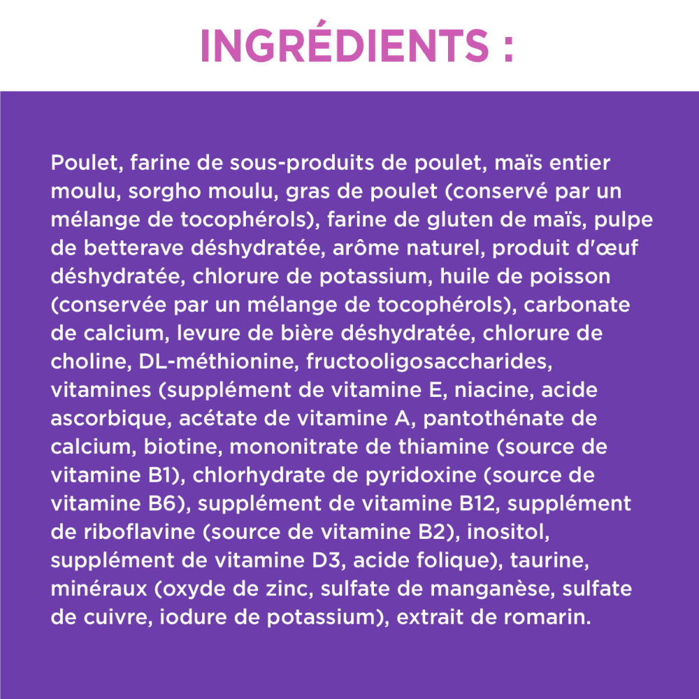 NOURRITURE SÈCHE POUR CHATONS EN SANTÉ IAMS(MC) PROACTIVE HEALTH(MC) AVEC POULET ingredients image
