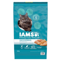 NOURRITURE SÈCHE POUR CHATS ADULTES IAMS(MC) PROACTIVE HEALTH(MC) CHAT D’INTÉRIEUR CONTRÔLE DU POIDS ET DES BOULES DE POILS AVEC POULET ET DINDE image