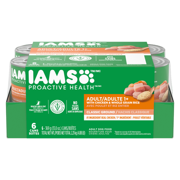 IAMS™ PROACTIVE HEALTH™ Adult Wet Dog Food with Chicken &Whole Grain Rice Classic Ground Multipack image 1