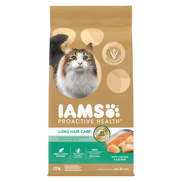 IAMS™ PROACTIVE HEALTH™ LONG HAIR CARE CHICKEN & SALMON ADULT DRY CAT FOOD image 1