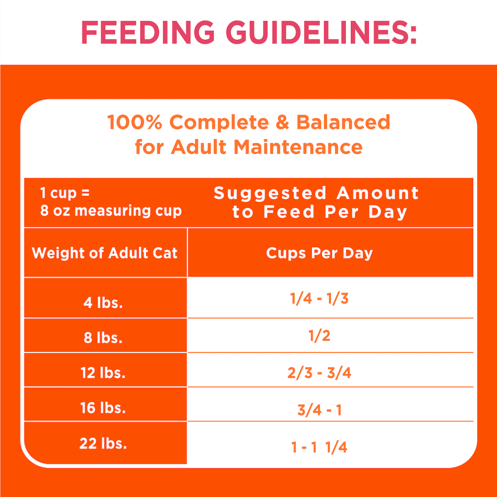 IAMS™ PROACTIVE HEALTH™ Healthy Adult Dry Cat Food with Salmon feeding guidelines image