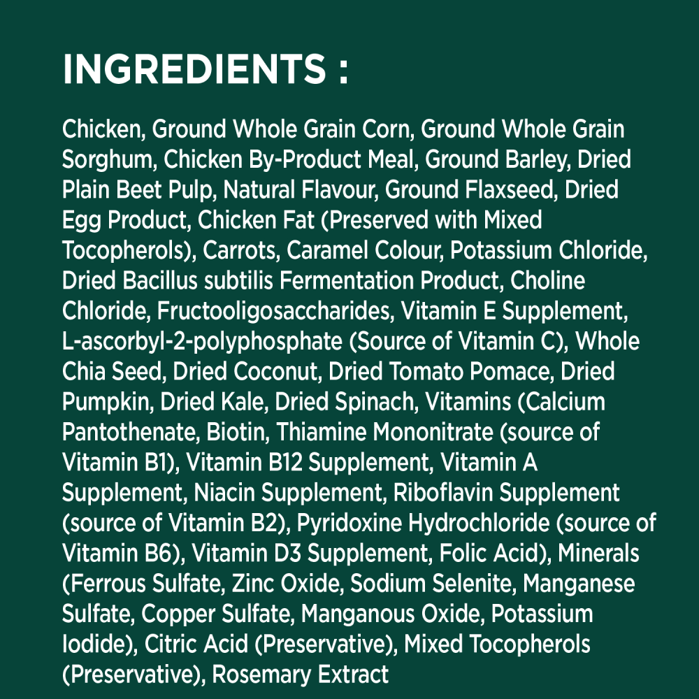 IAMS ADVANCED HEALTH IMMUNE HEALTH Adult Dry Dog Food Chicken & Superfoods Recipe, 6.12kg Bag ingredients image