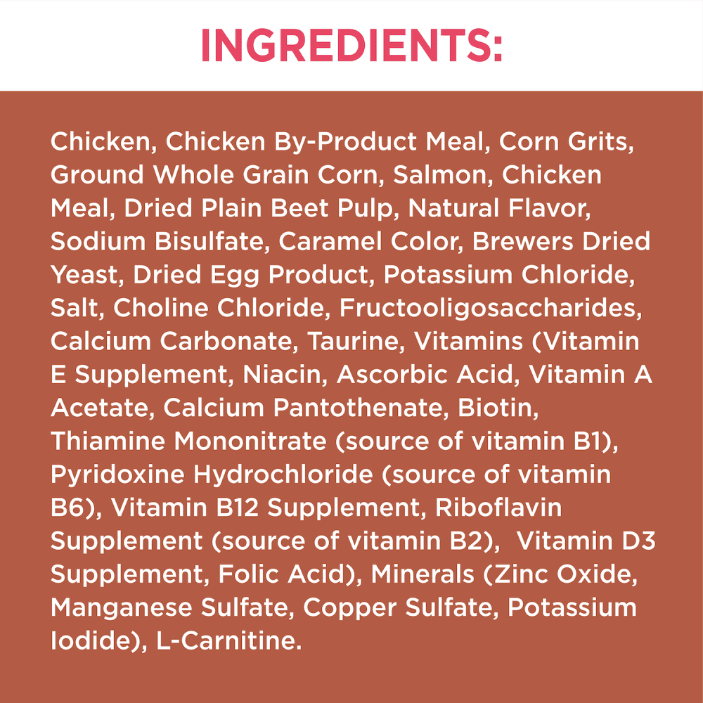 IAMS™ PROACTIVE HEALTH™ High Protein Dry Cat Food Chicken & Salmon ingredients image
