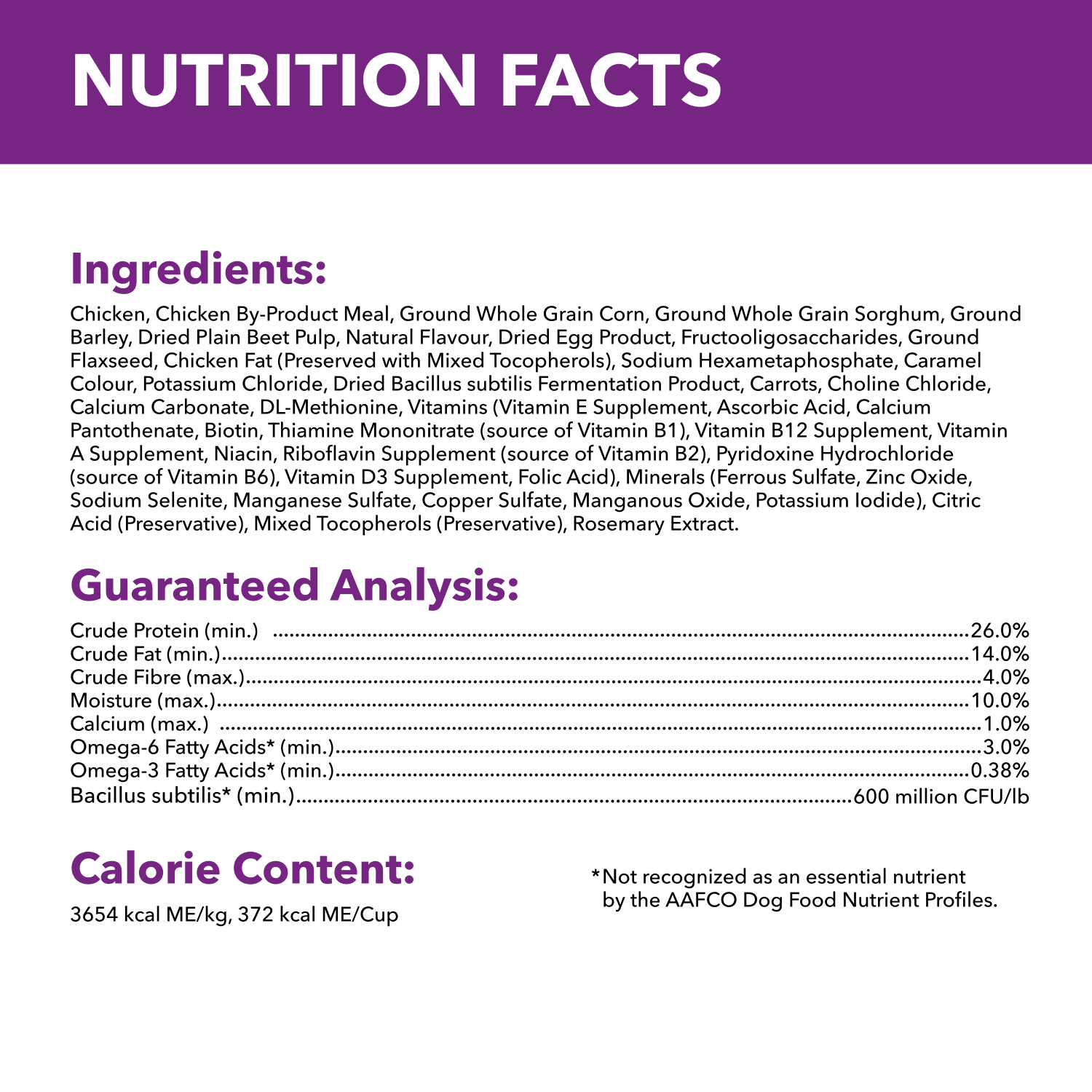 IAMS™ ADVANCED HEALTH™ Healthy Digestion Adult Dry Dog Food Chicken & Whole Grains guaranteed analysis image