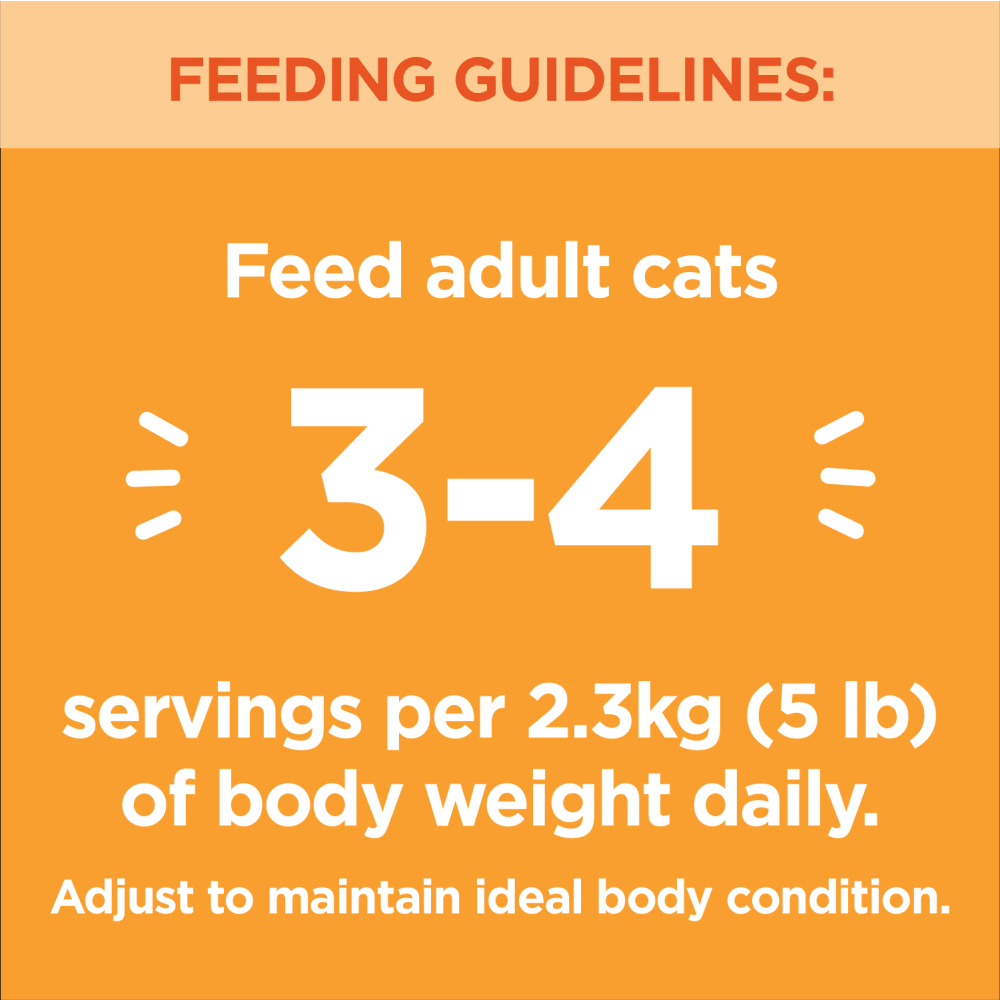 IAMS™ PERFECT PORTIONS™ Healthy Adult Wet Cat Food Variety Pack - Chicken & Salmon Paté feeding guidelines image