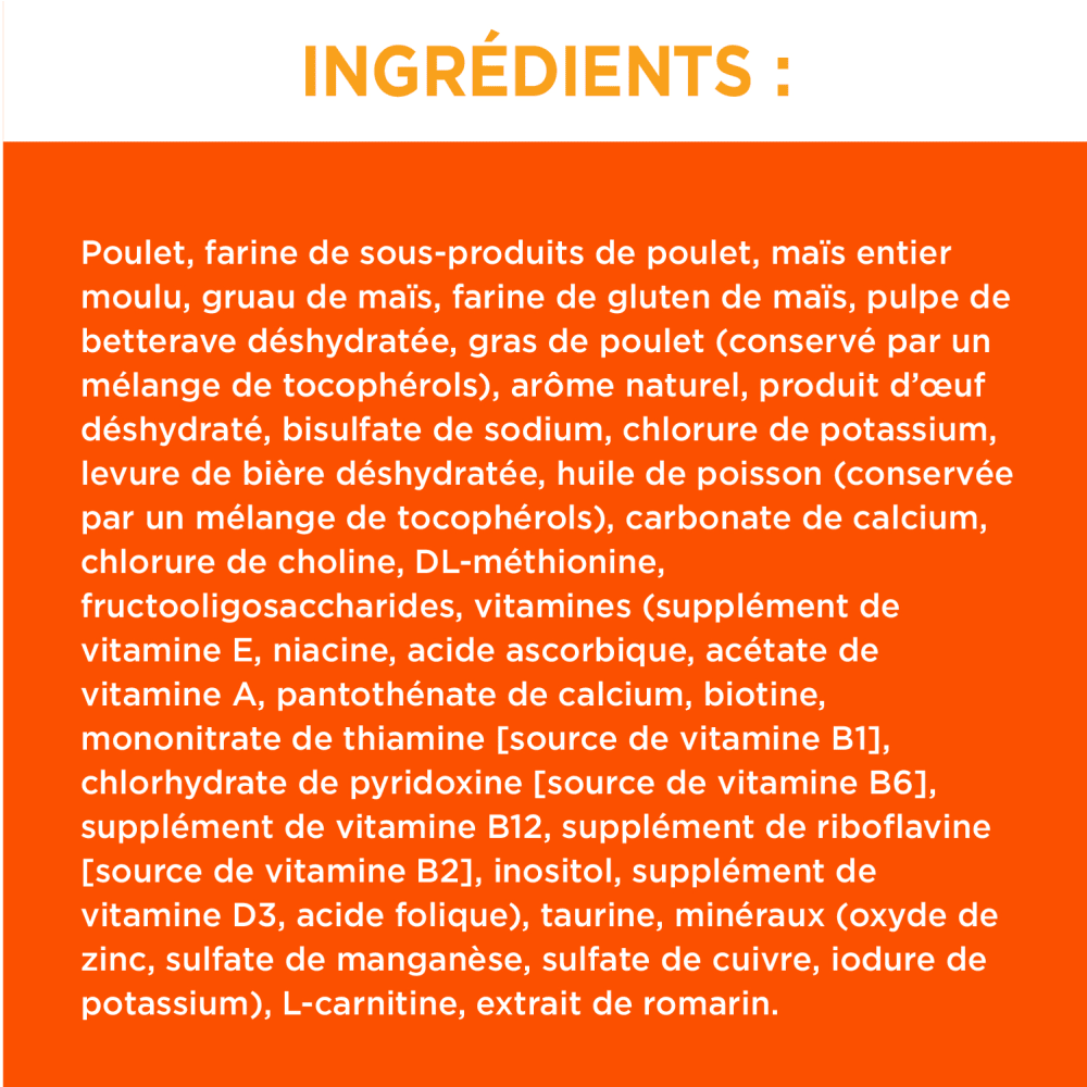 NOURRITURE SÈCHE POUR CHAT ADULTE EN SANTÉ IAMS(MC) PROACTIVE HEALTH(MC) AVEC POULET ingredients image
