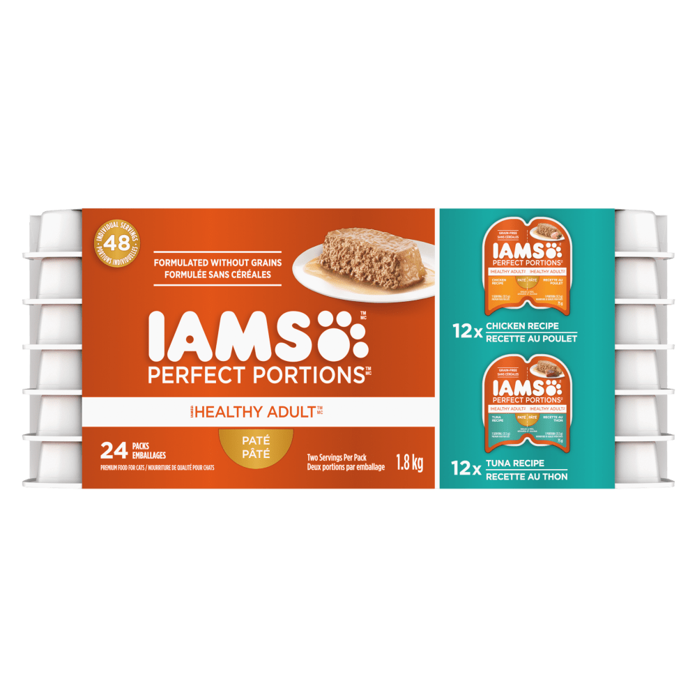 IAMS™ PERFECT PORTIONS™ Healthy Adult Wet Cat Food Chicken & Tuna Paté, 24x75g image