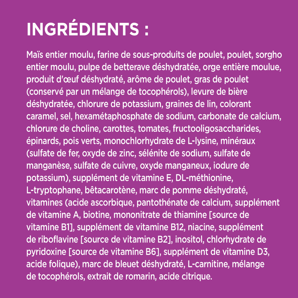 NOURRITURE SÈCHE POUR CHIENS ÂGÉS DE GRANDE RACE IAMS(MC) HEALTHY AGING(MC) ingredients image