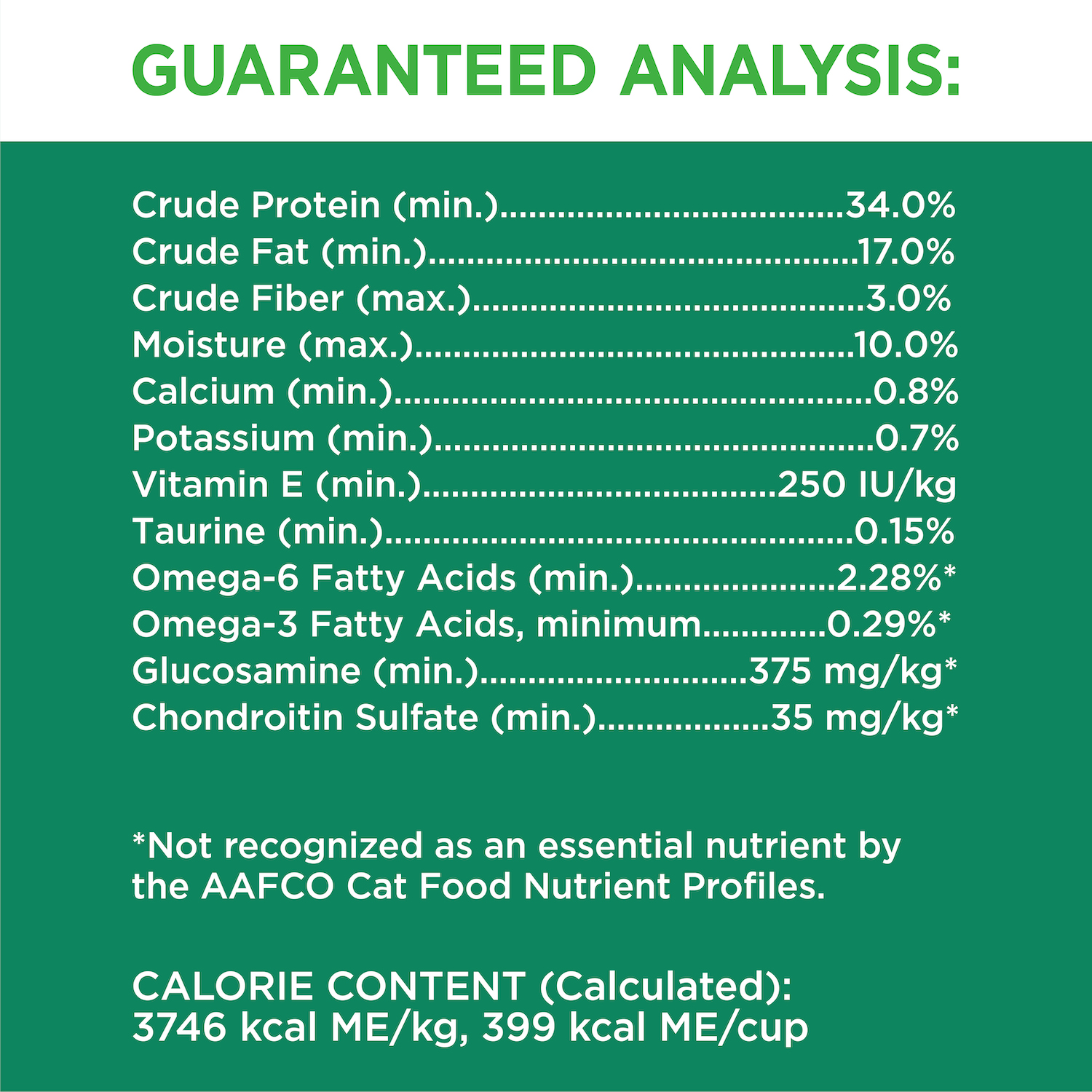 IAMS™ Healthy Senior Dry Cat Food with Chicken guaranteed analysis image