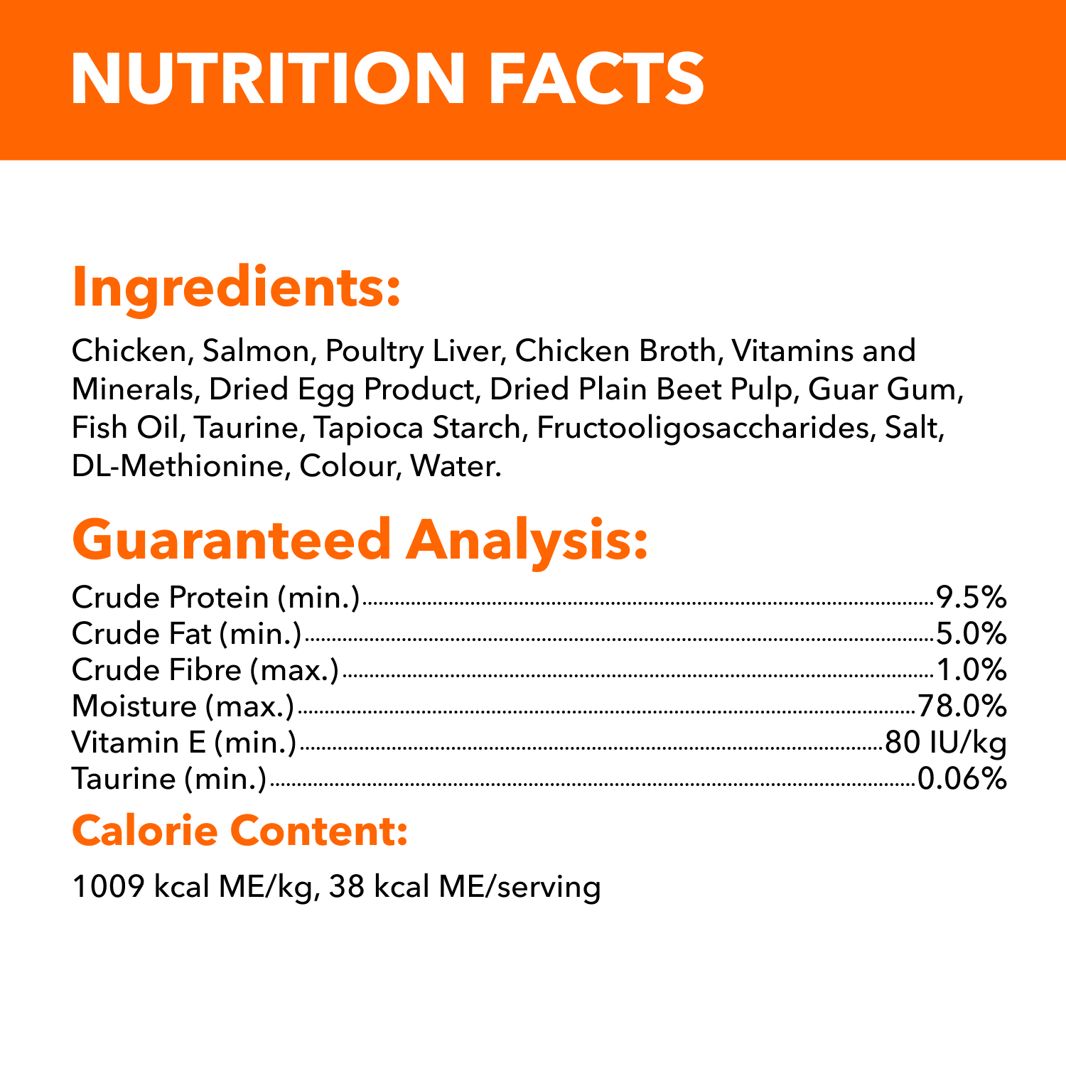 IAMS™ PERFECT PORTIONS™ Indoor Wet Cat Food Salmon Paté guaranteed analysis image