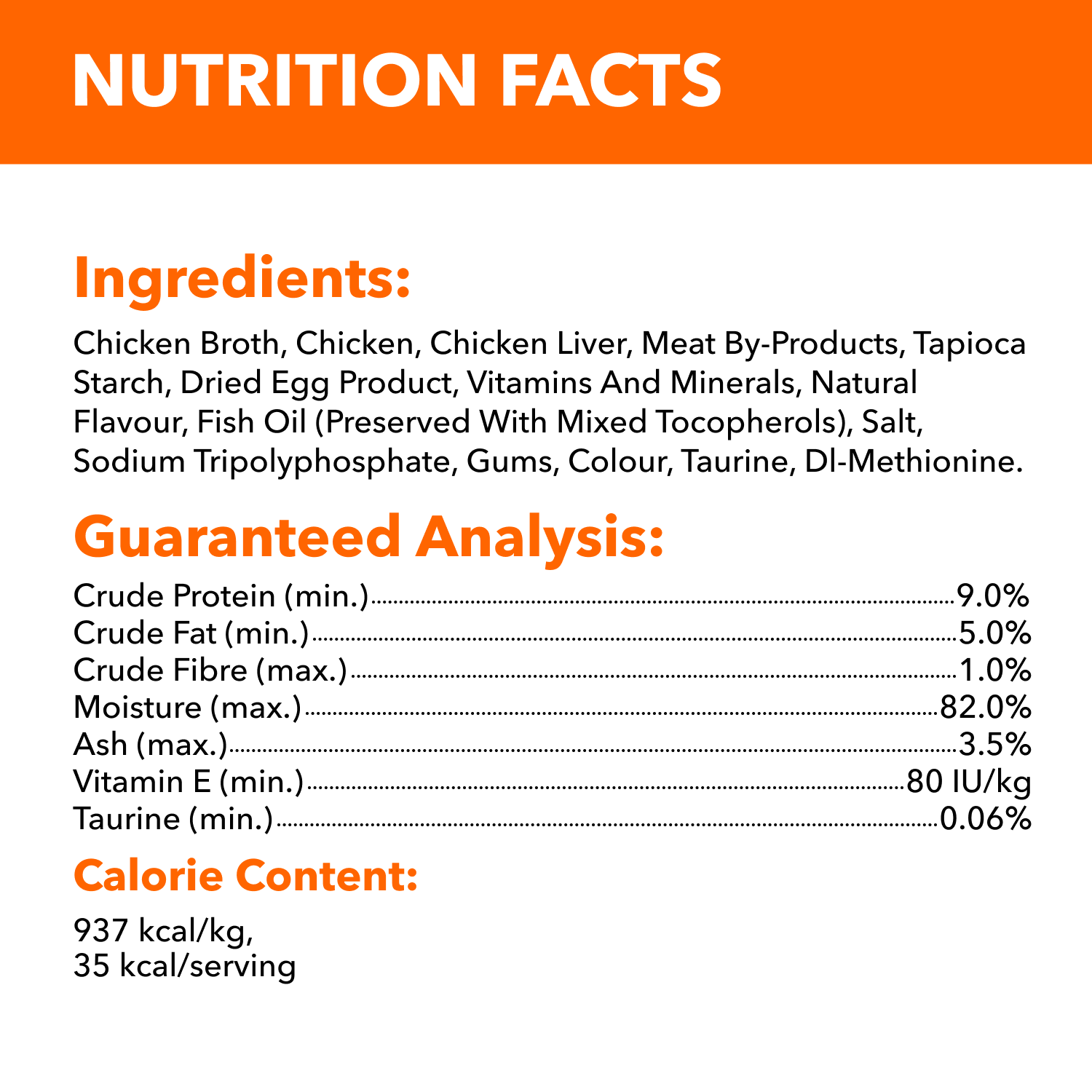 IAMS™ PERFECT PORTIONS™ Indoor Wet Cat Food Chicken Cuts in Gravy guaranteed analysis image