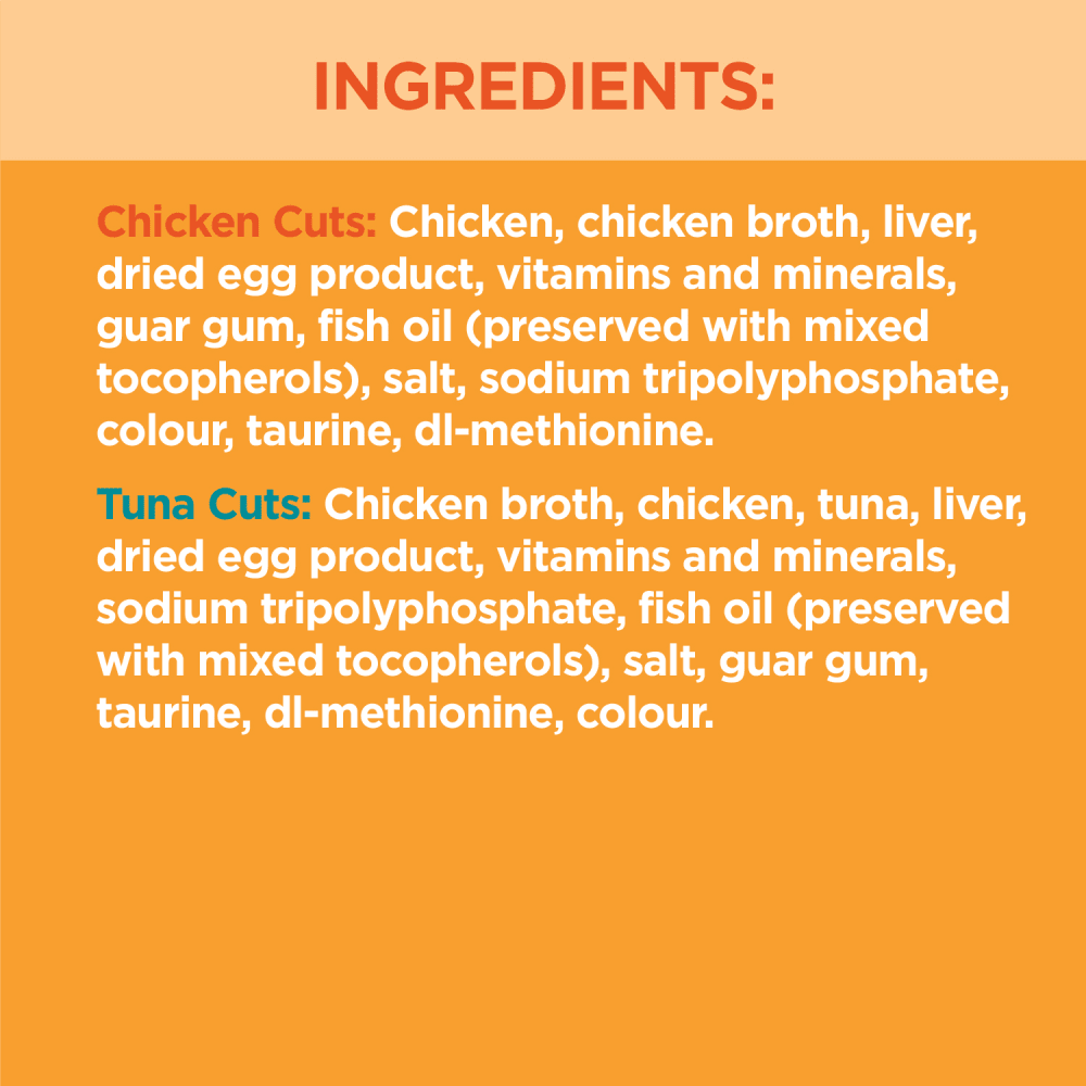 IAMS™ PERFECT PORTIONS™ Healthy Adult Cuts In Gravy Variety Pack Wet Cat Food - Chicken & Tuna ingredients image