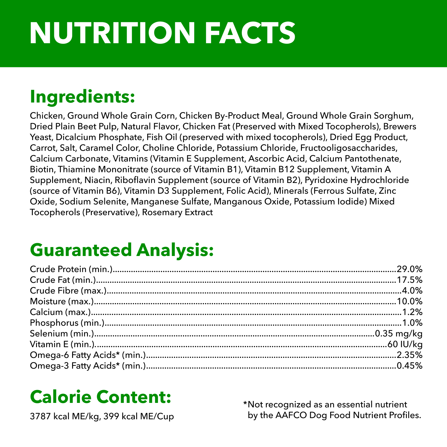 IAMS™ Puppy Dry Dog Food guaranteed analysis image