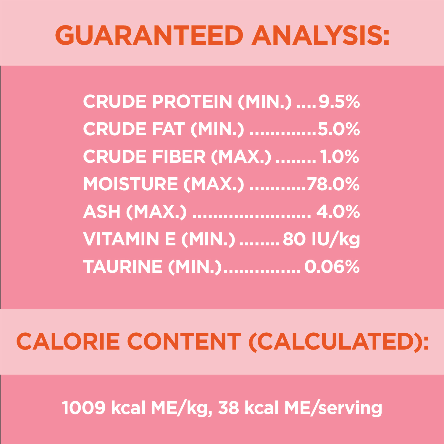 IAMS™ PERFECT PORTIONS™ Indoor Wet Cat Food Salmon Paté guaranteed analysis image