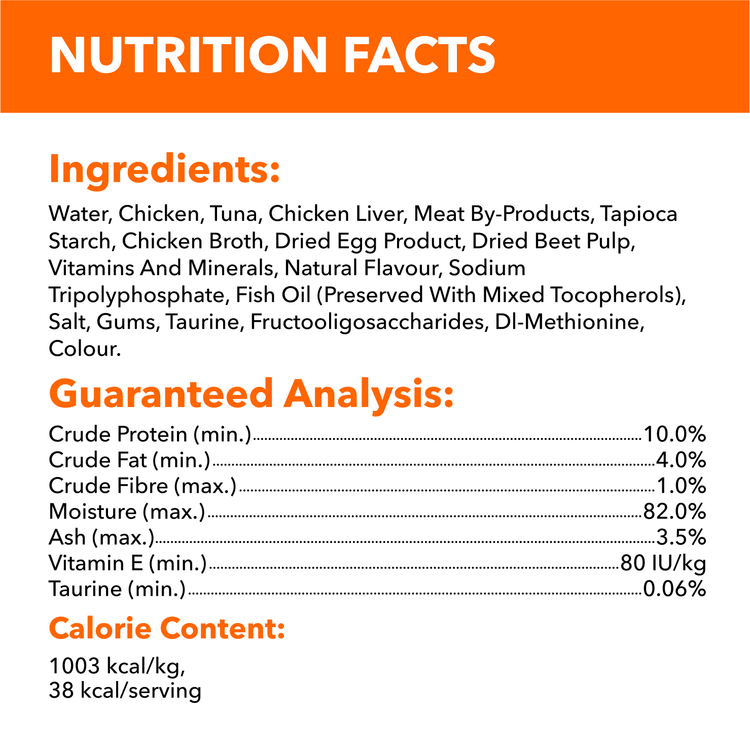 IAMS™ PERFECT PORTIONS™ Indoor Wet Cat Food Tuna Cuts in Gravy guaranteed analysis image