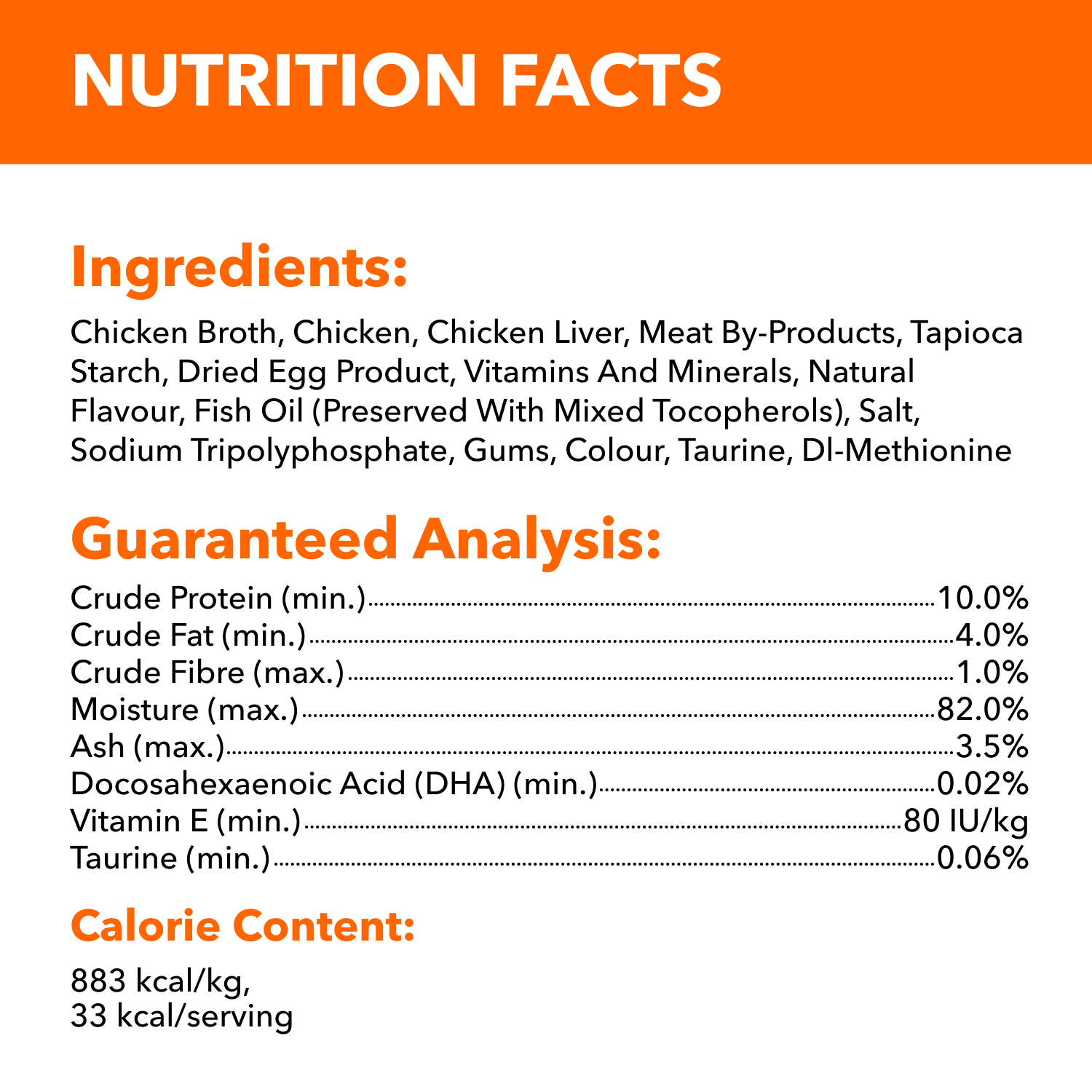 IAMS™ PERFECT PORTIONS™ Kitten Wet Cat Food Chicken Cuts in Gravy guaranteed analysis image