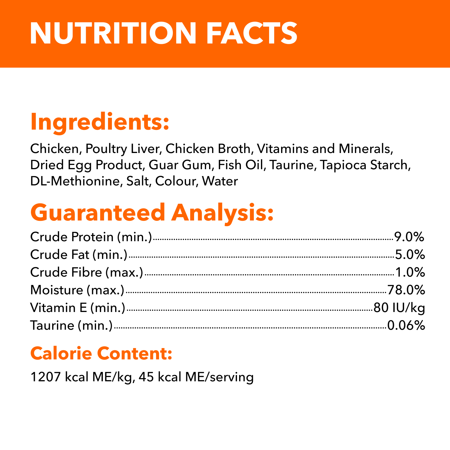 IAMS™ PERFECT PORTIONS™ Healthy Adult Wet Cat Food Chicken Recipe Paté guaranteed analysis image