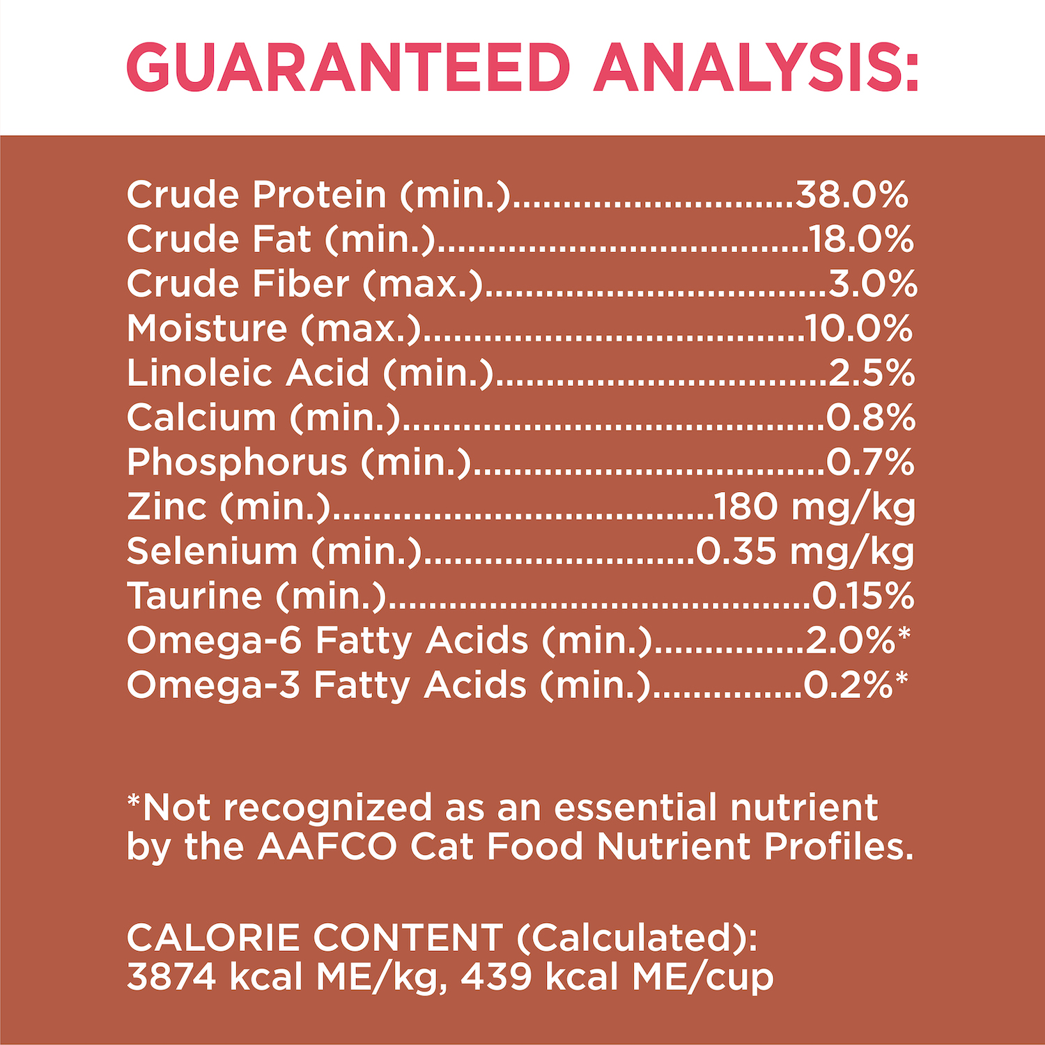 IAMS™ PROACTIVE HEALTH™ High Protein Dry Cat Food Chicken & Salmon guaranteed analysis image