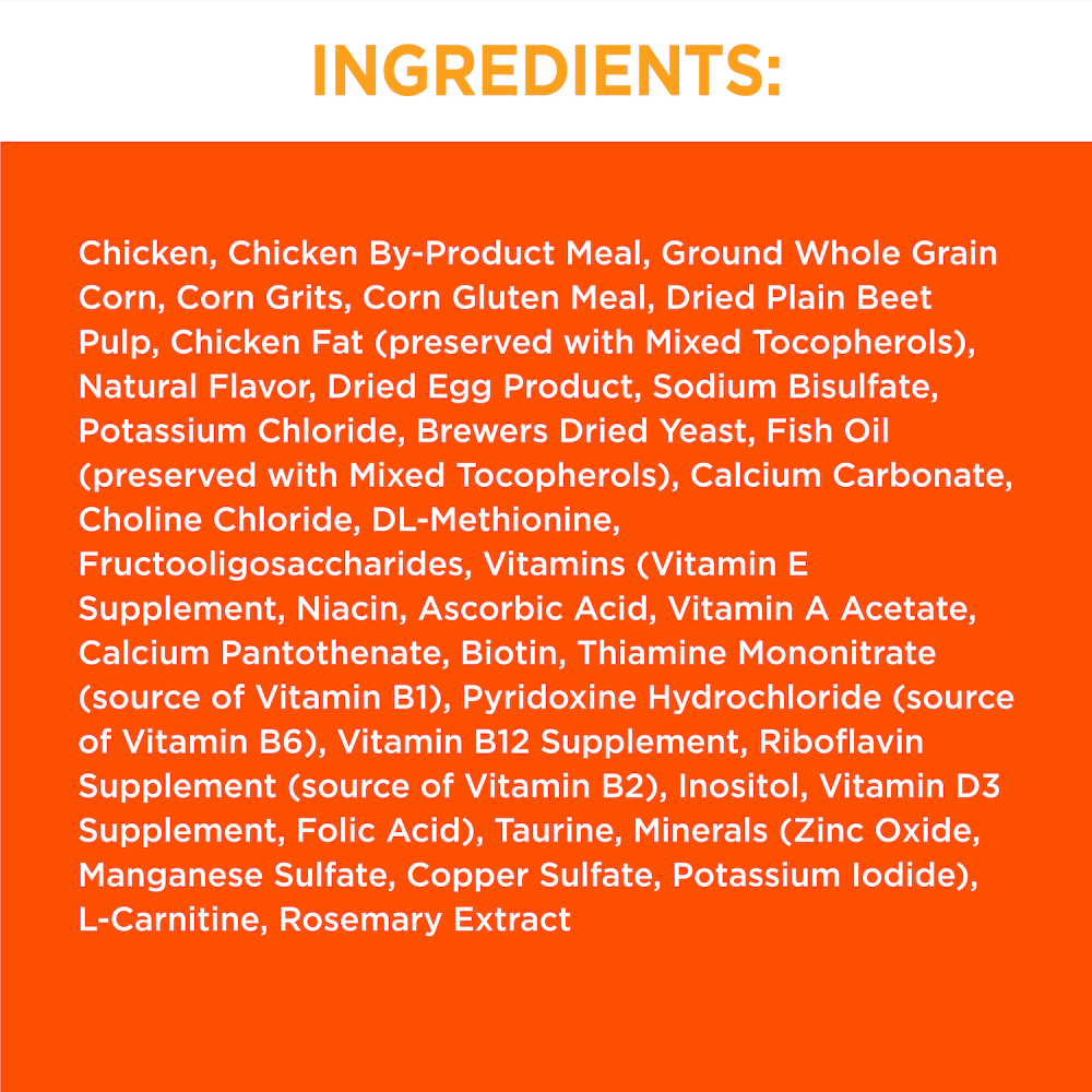 IAMS™ PROACTIVE HEALTH™ Healthy Adult Dry Cat Food Chicken ingredients image