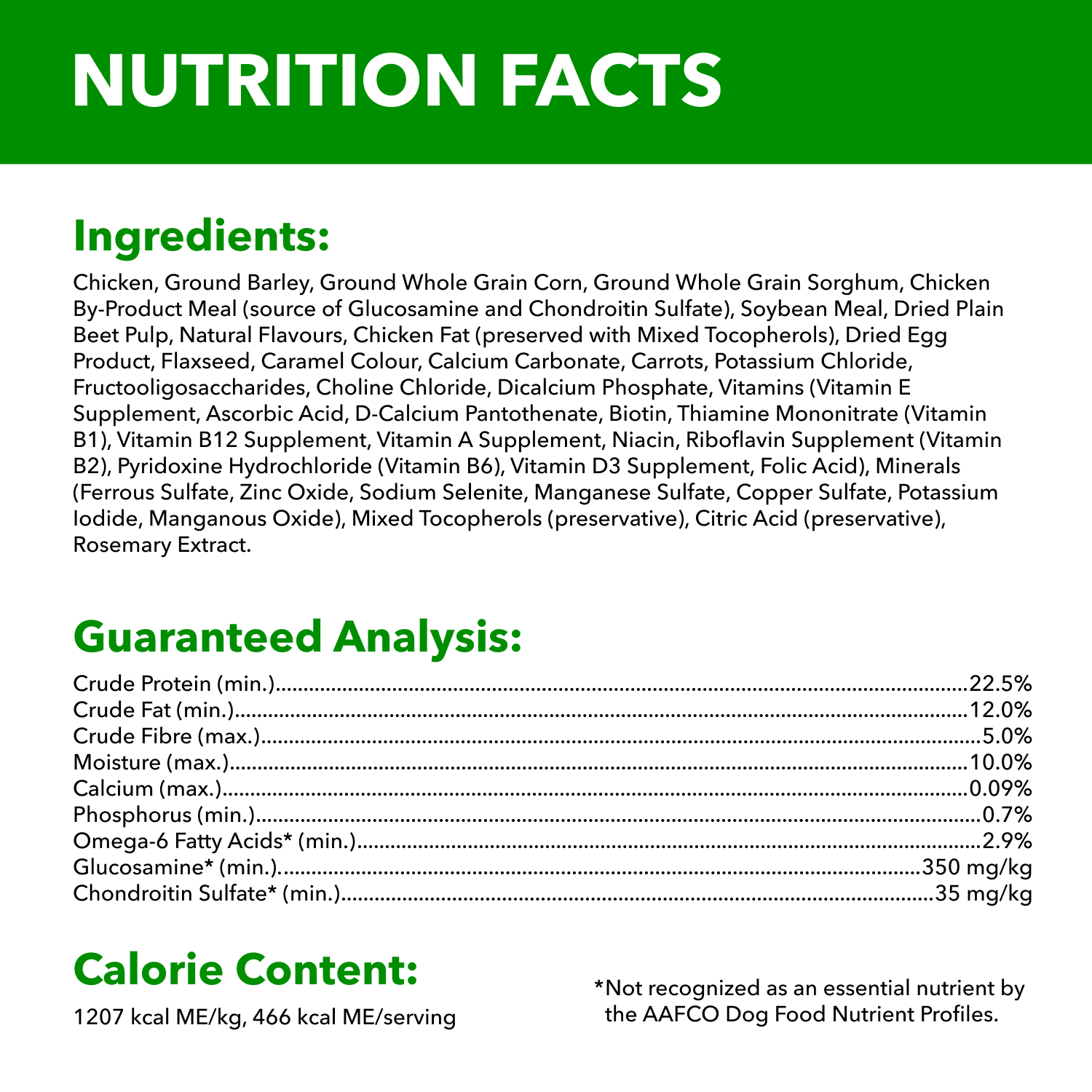 IAMS™ ADULT LARGE BREED DRY DOG FOOD CHICKEN & WHOLE GRAINS guaranteed analysis image