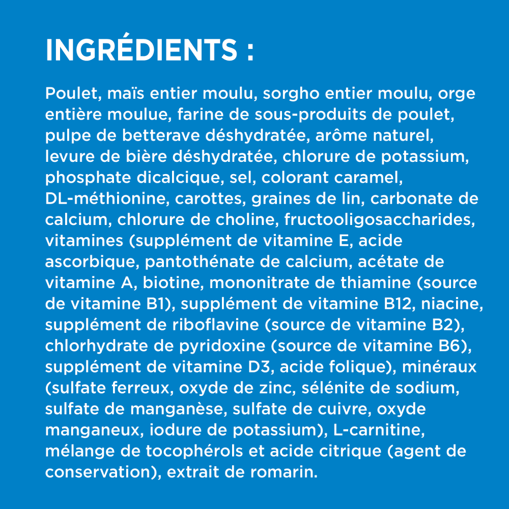 NOURRITURE SÈCHE POUR CHIENS ADULTES IAMS(MC) HEALTHY WEIGHT ingredients image