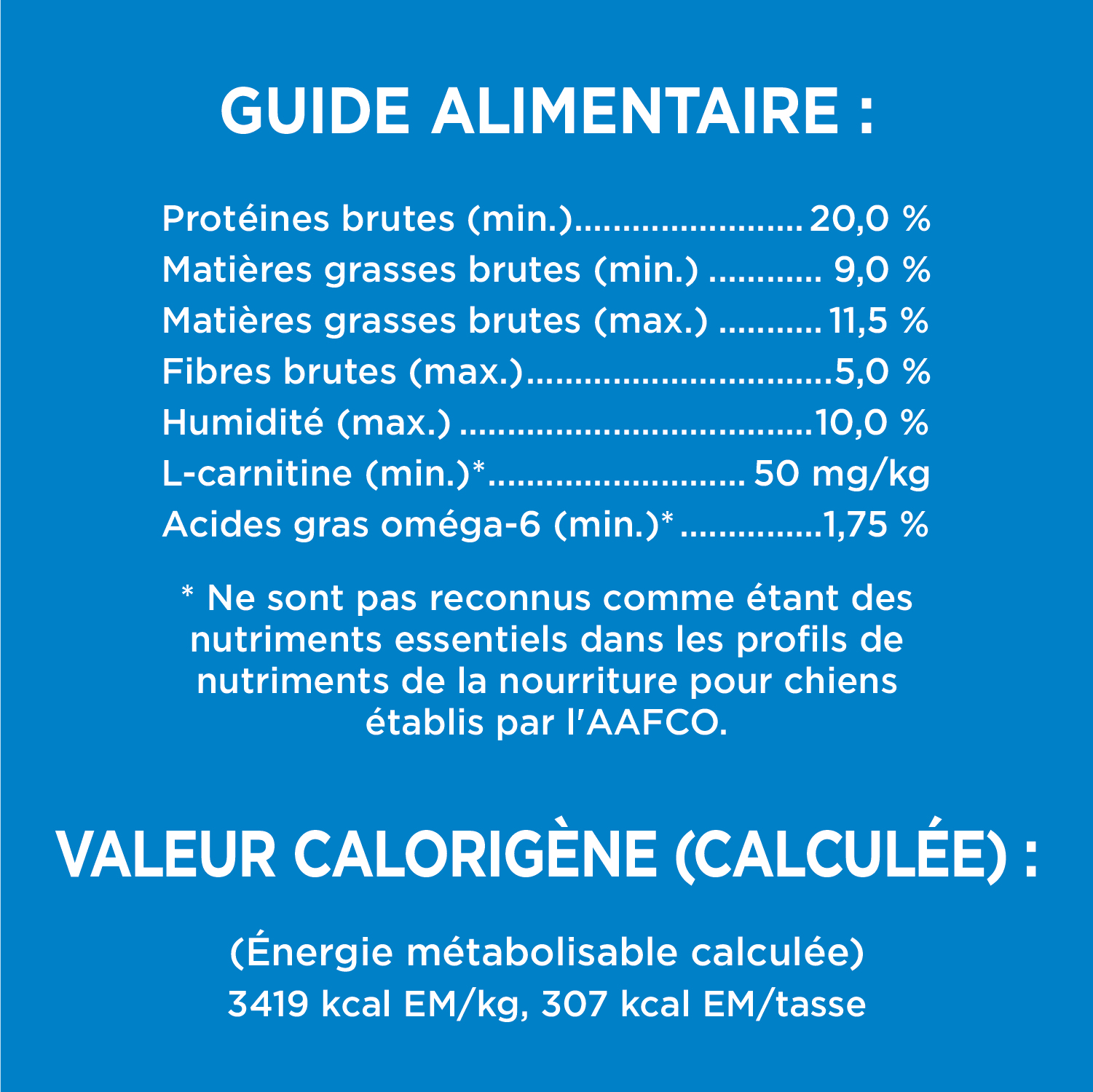 NOURRITURE SÈCHE POUR CHIENS ADULTES IAMS(MC) HEALTHY WEIGHT guaranteed analysis image