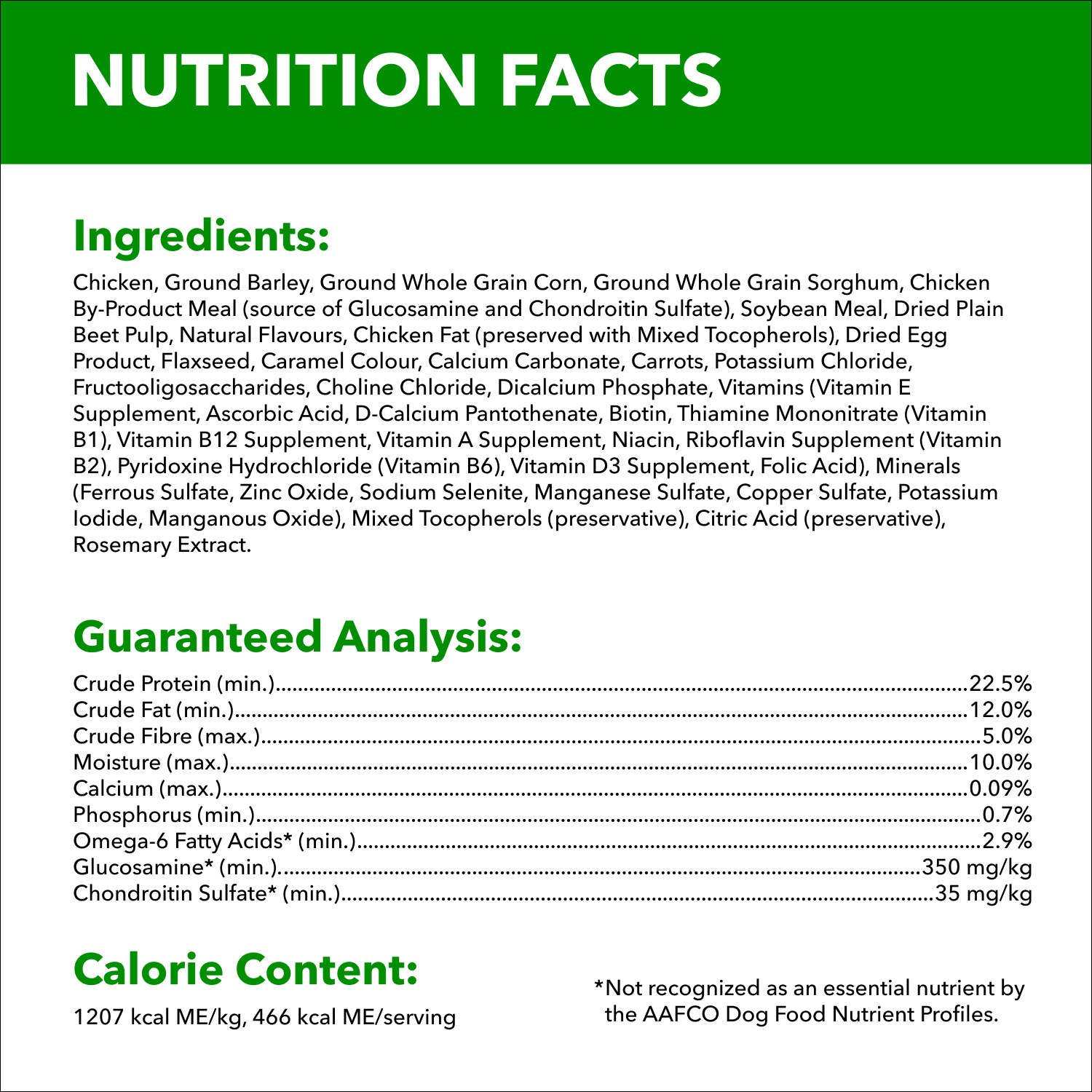 IAMS™ ADULT LARGE BREED DRY DOG FOOD CHICKEN & WHOLE GRAINS guaranteed analysis image