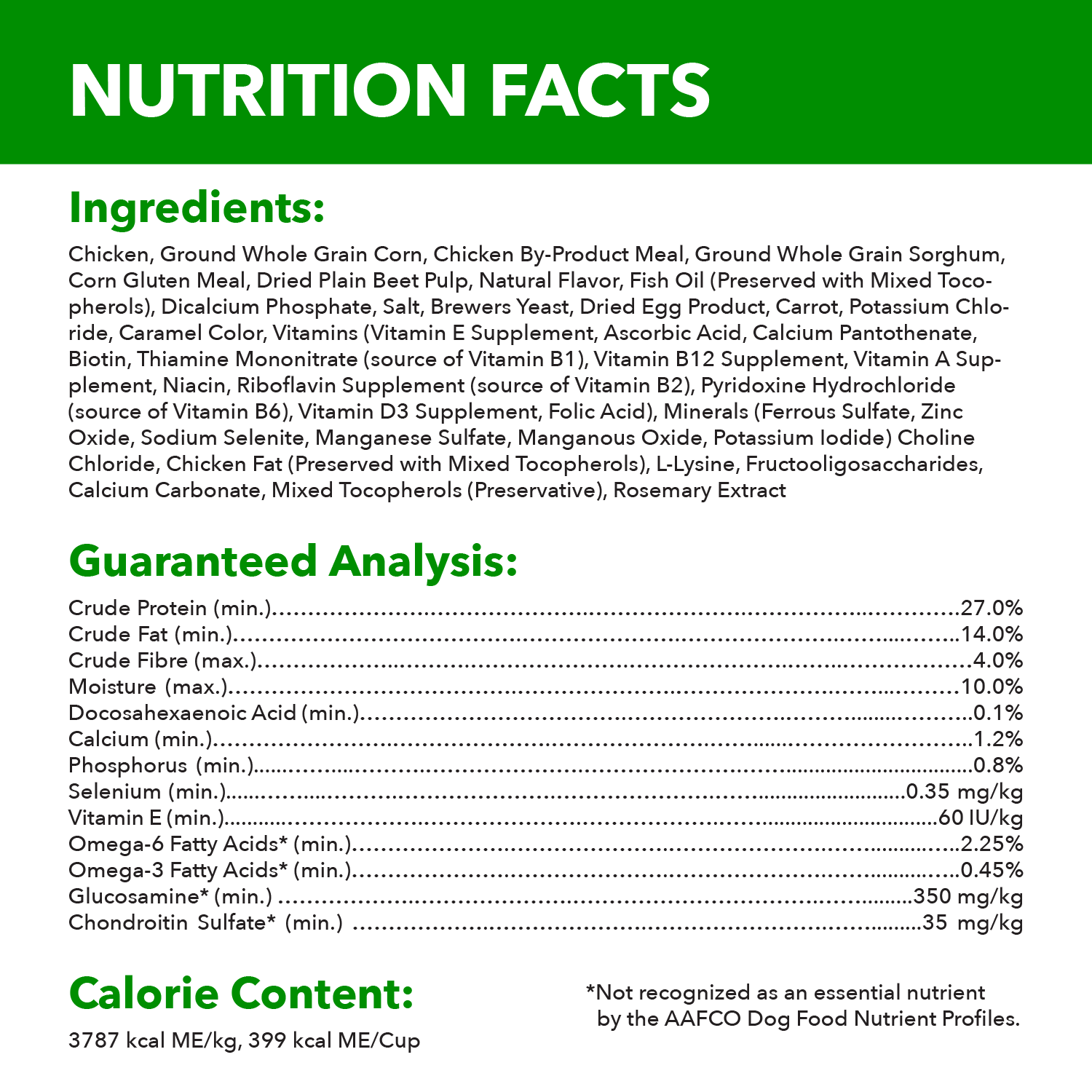 IAMS™ Puppy Large Breed Dry Dog Food guaranteed analysis image
